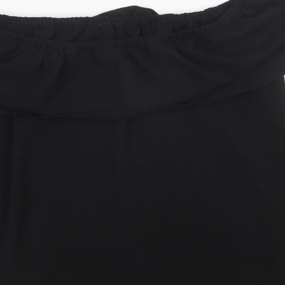 Dorothy Perkins Womens Black  Polyester Basic Blouse Size 10 Off the Shoulder