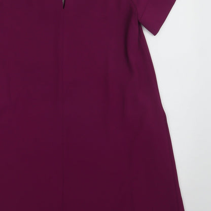 Phase Eight Womens Purple  Polyester A-Line  Size 10  Round Neck Button