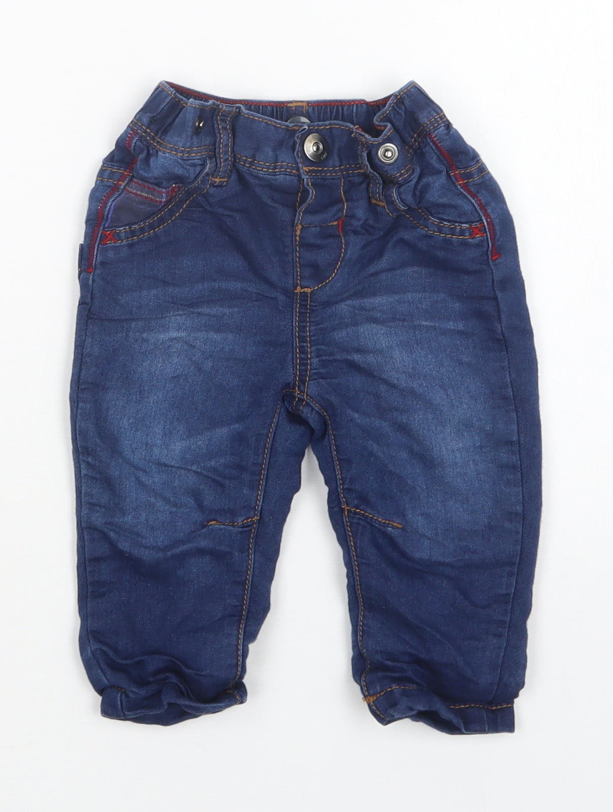 Nutmeg Baby Blue  Cotton Jogger Trousers Size 6-9 Months  Snap