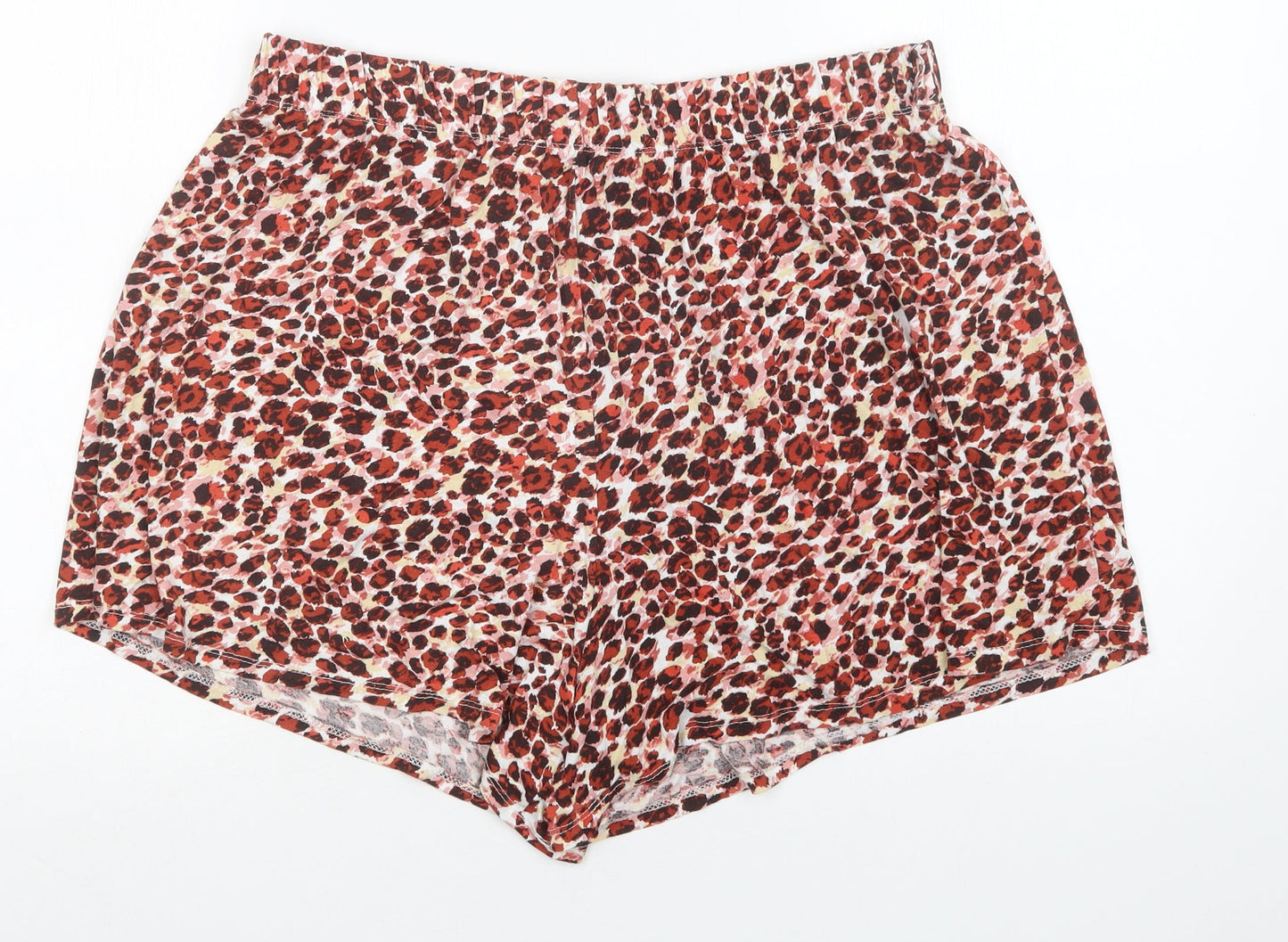 George Womens Red Animal Print Viscose Bermuda Shorts Size 14 L4 in Regular