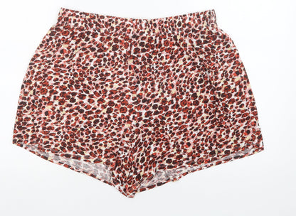 George Womens Red Animal Print Viscose Bermuda Shorts Size 14 L4 in Regular