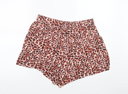 George Womens Red Animal Print Viscose Bermuda Shorts Size 14 L4 in Regular