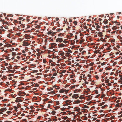 George Womens Red Animal Print Viscose Bermuda Shorts Size 14 L4 in Regular