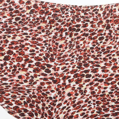 George Womens Red Animal Print Viscose Bermuda Shorts Size 14 L4 in Regular