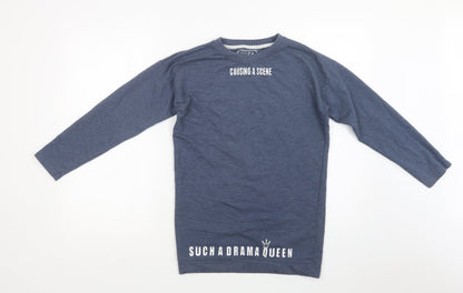 Pep & Co Girls Blue  Cotton Tunic Sweatshirt Size 11-12 Years