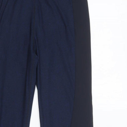 H&M Womens Blue Colourblock Polyester Compression Leggings Size S L29 in Regular