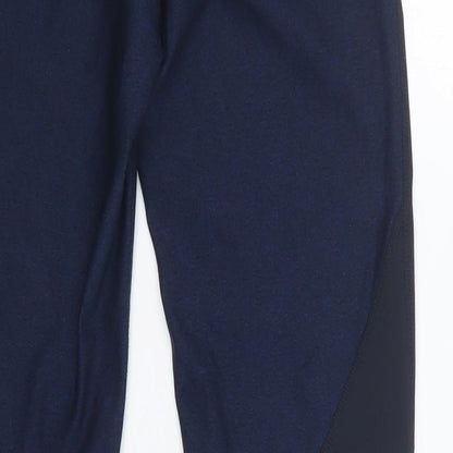 H&M Womens Blue Colourblock Polyester Compression Leggings Size S L29 in Regular