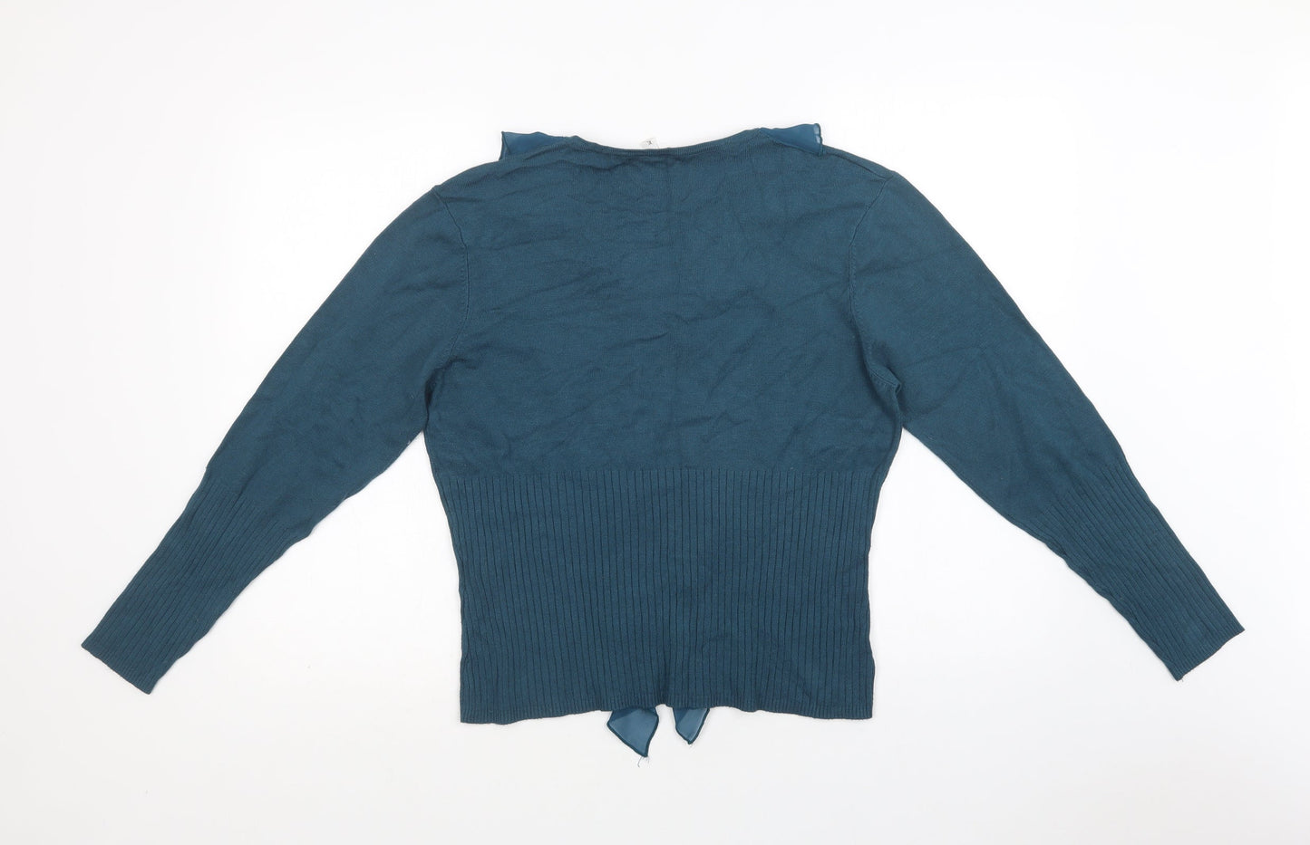 Klass Womens Green V-Neck  Viscose Pullover Jumper Size XL