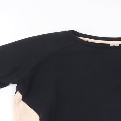 TU Girls Black Colourblock Cotton Pullover Sweatshirt Size 11 Years