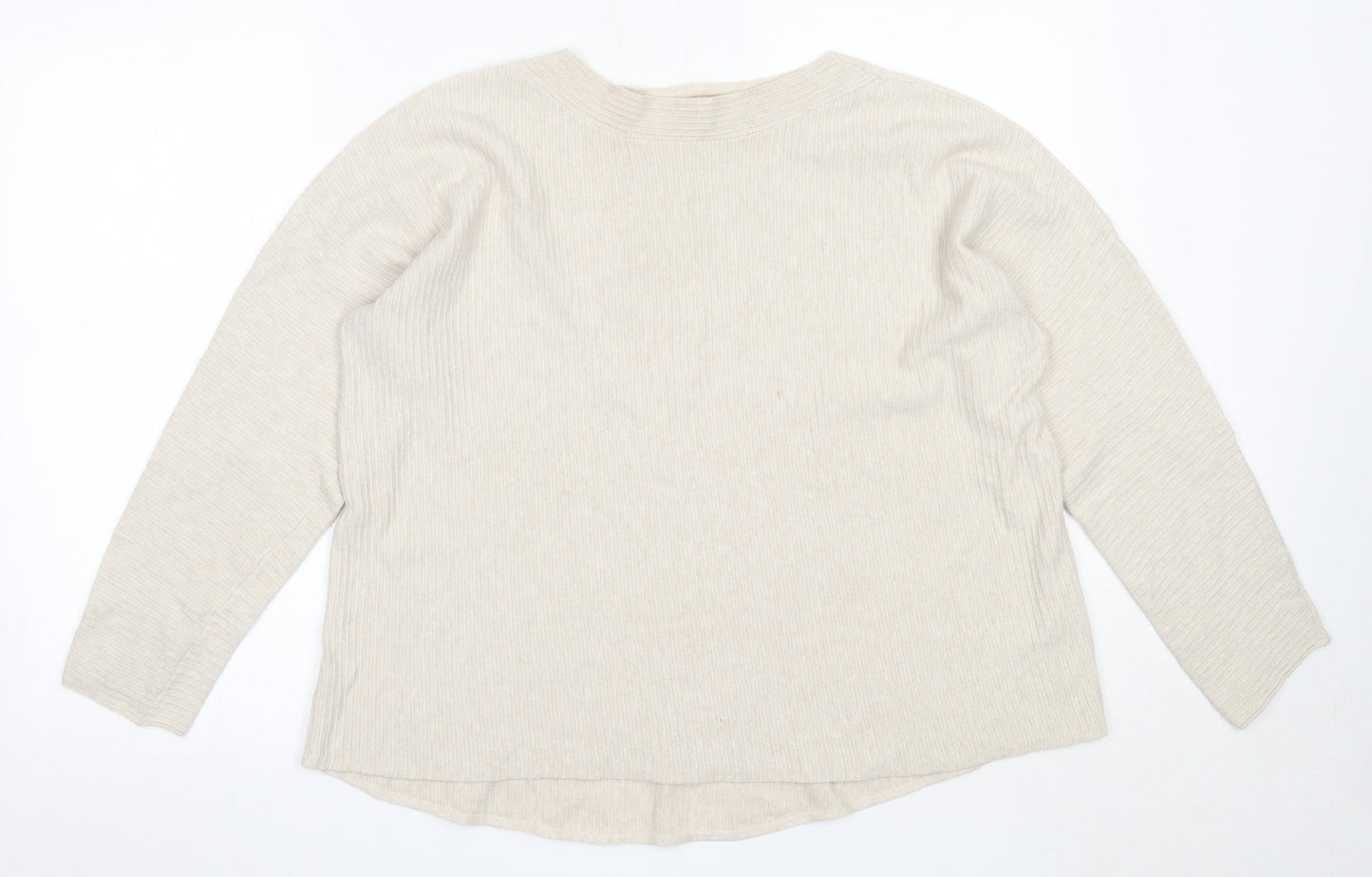E-Woman Womens Beige Round Neck  Viscose Pullover Jumper Size M
