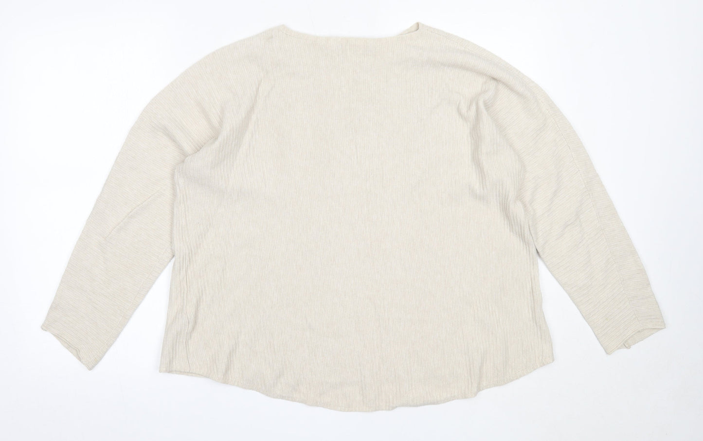 E-Woman Womens Beige Round Neck  Viscose Pullover Jumper Size M