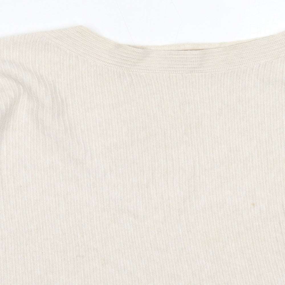 E-Woman Womens Beige Round Neck  Viscose Pullover Jumper Size M
