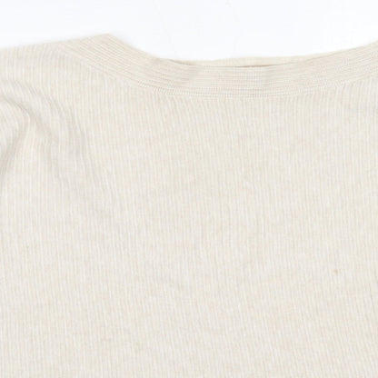 E-Woman Womens Beige Round Neck  Viscose Pullover Jumper Size M