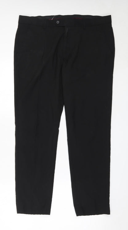 NEXT Mens Black  Polyester Trousers  Size 36 in L29 in Regular