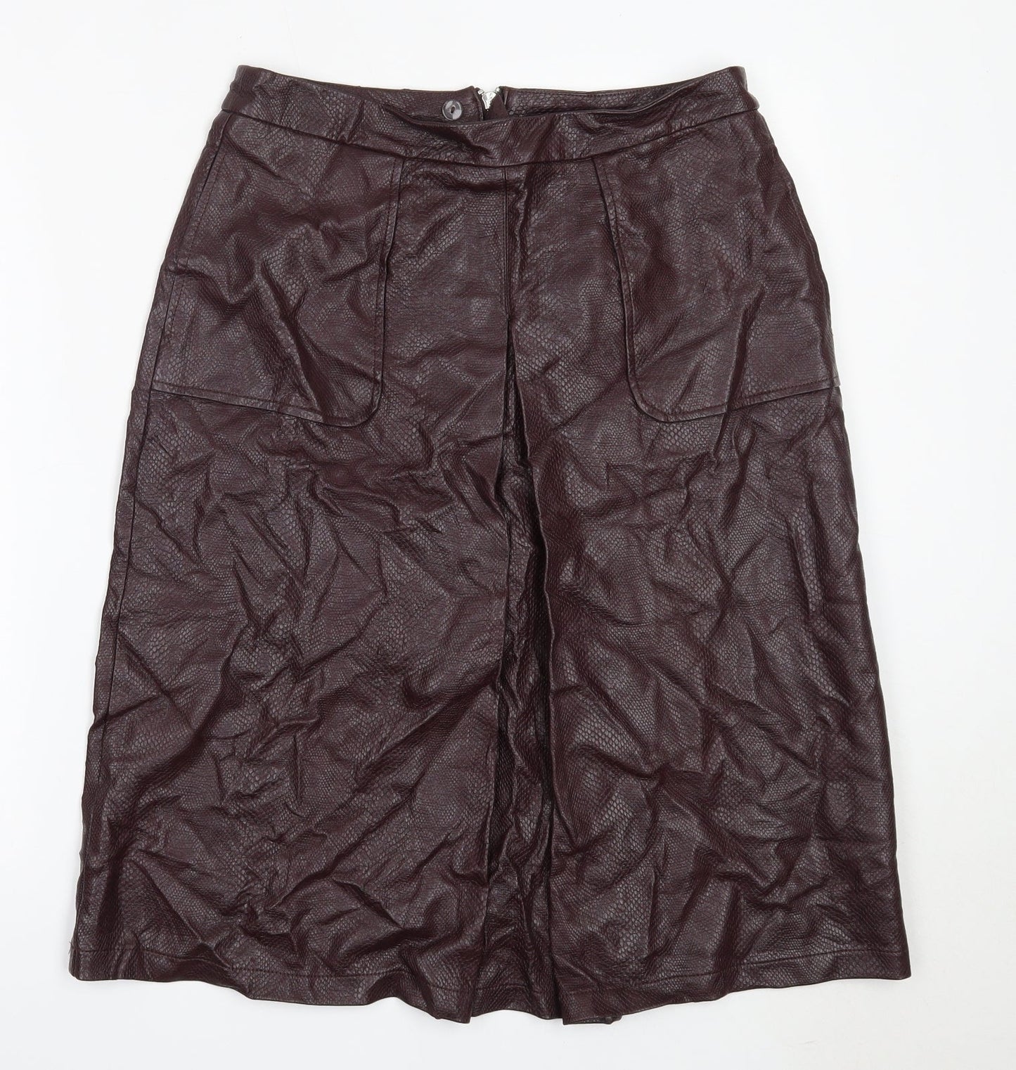 Dorothy Perkins Womens Purple  Polyurethane A-Line Skirt Size 14