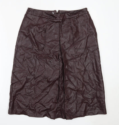 Dorothy Perkins Womens Purple  Polyurethane A-Line Skirt Size 14
