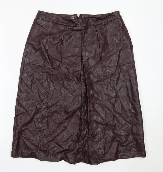 Dorothy Perkins Womens Purple  Polyurethane A-Line Skirt Size 14