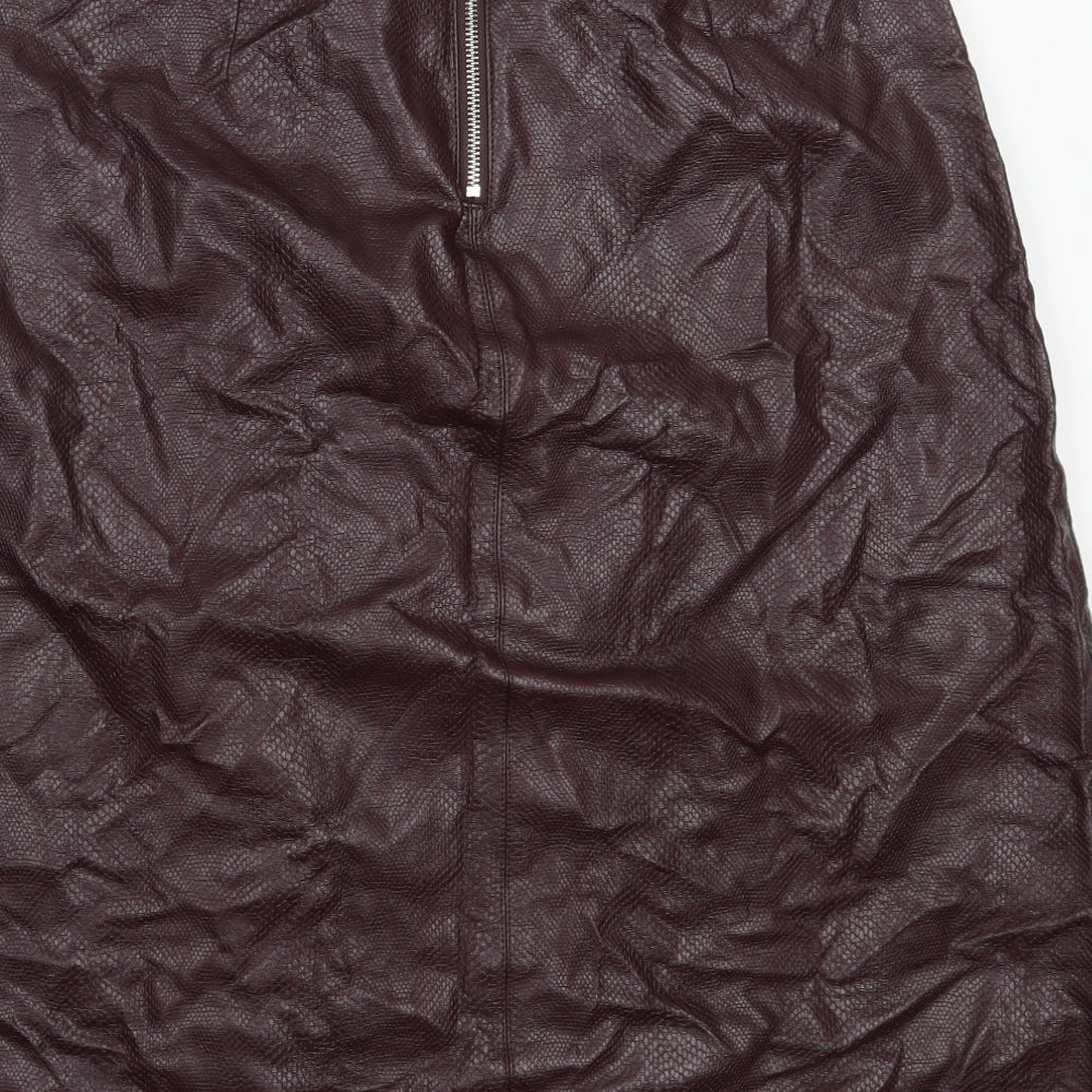 Dorothy Perkins Womens Purple  Polyurethane A-Line Skirt Size 14