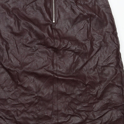 Dorothy Perkins Womens Purple  Polyurethane A-Line Skirt Size 14