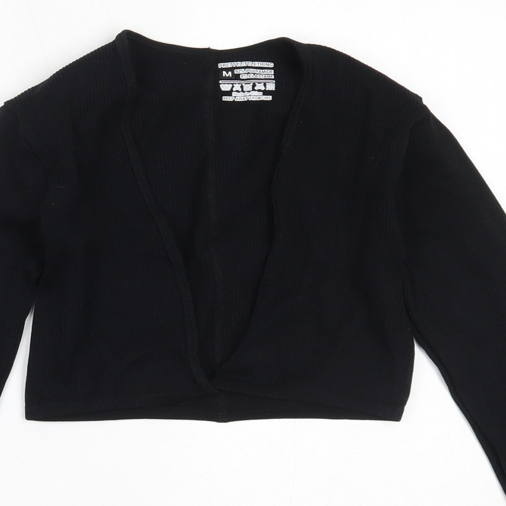 Womens UK Size M PRETTYLITTLETHING Black Basic T-Shirt