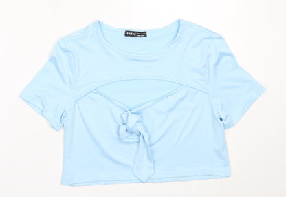 SheIn Womens Blue  Polyester Basic T-Shirt Size M Round Neck