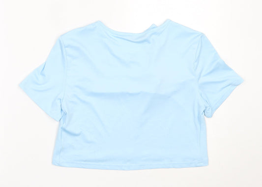 SheIn Womens Blue  Polyester Basic T-Shirt Size M Round Neck
