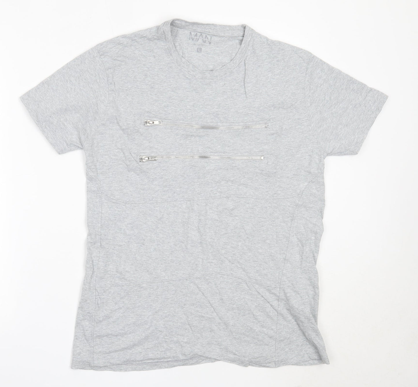 Mens UK Size L Boohoo Grey  T-Shirt