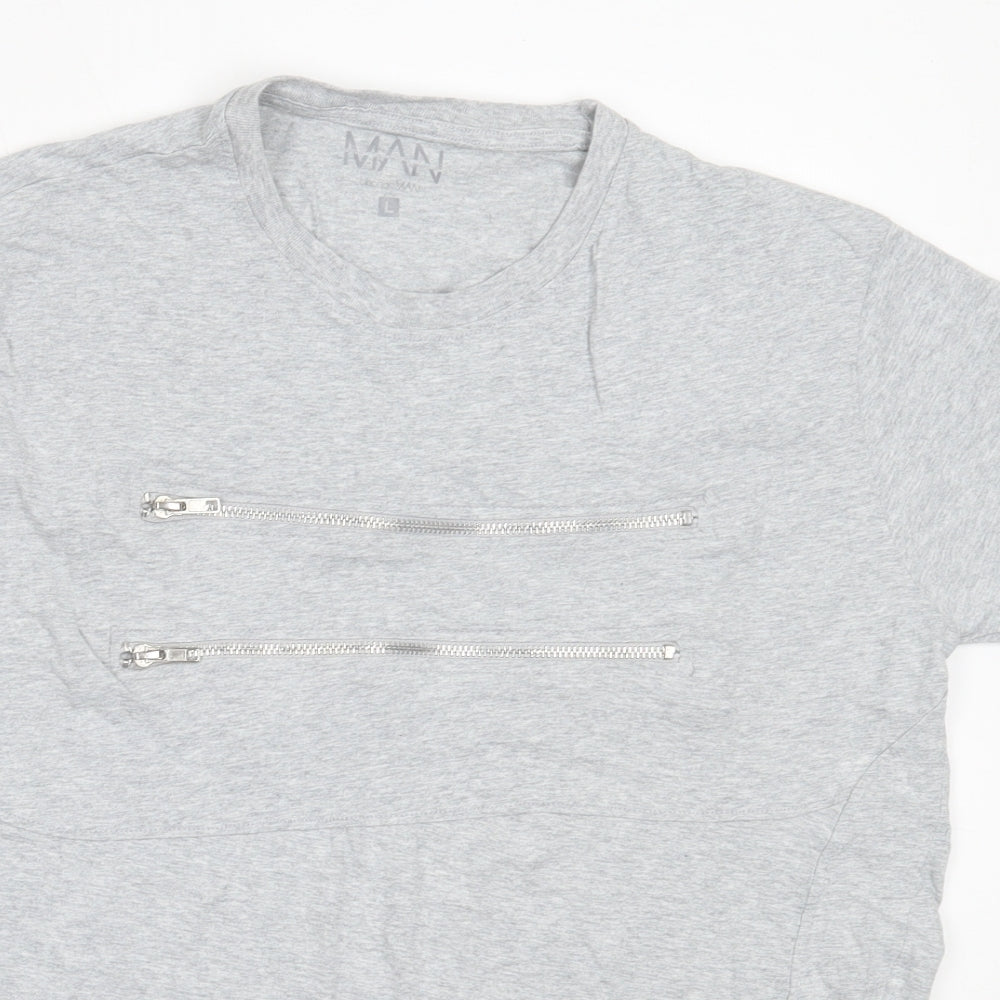 Mens UK Size L Boohoo Grey  T-Shirt