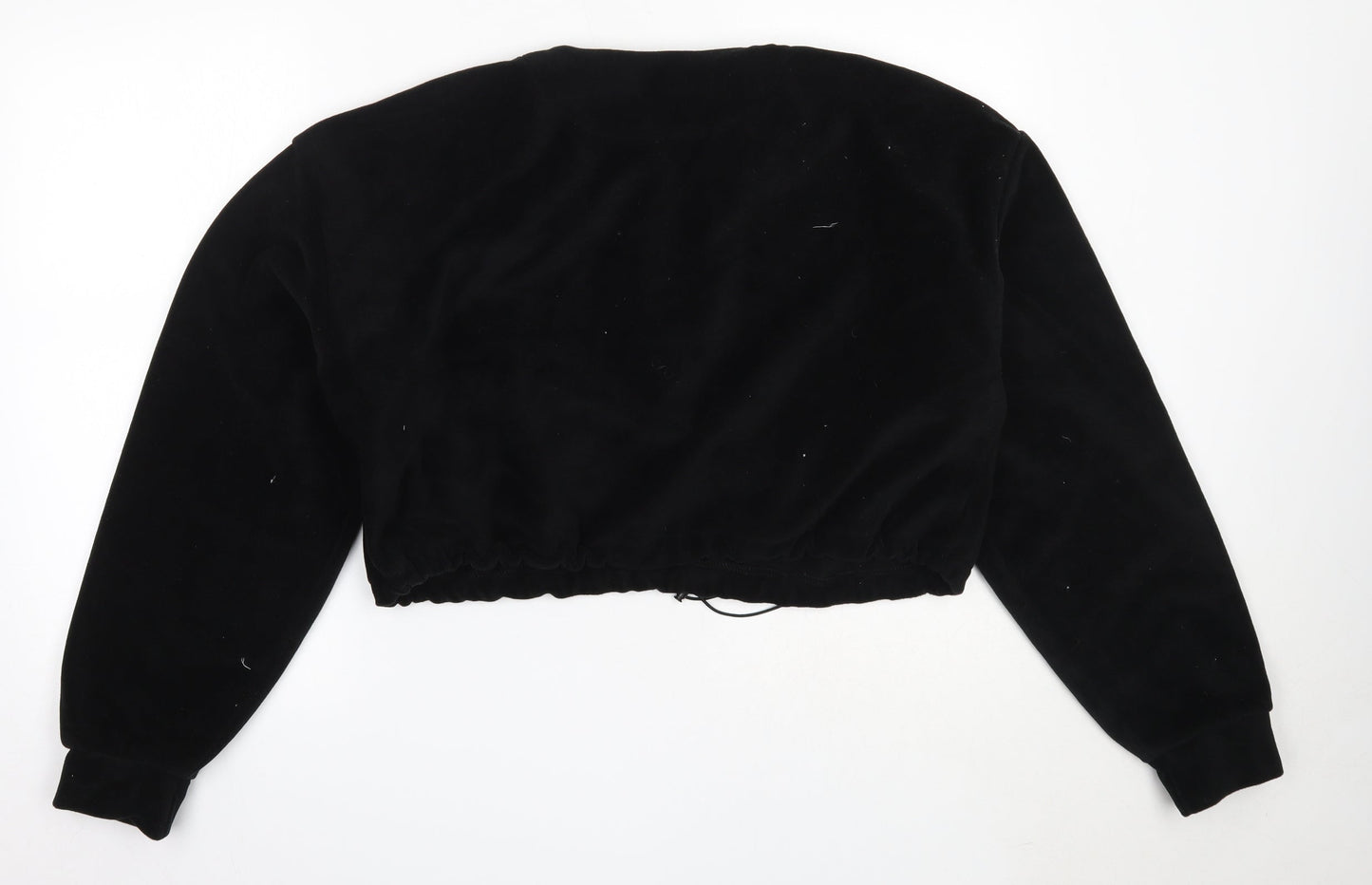 Boohoo Womens Black  Polyester Henley Sweatshirt Size M