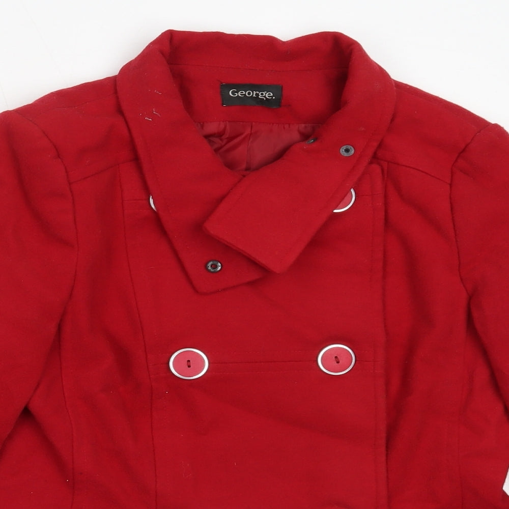 George Womens Red   Overcoat Coat Size 12