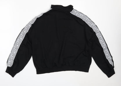SheIn Womens Black  Polyester Henley Sweatshirt Size L