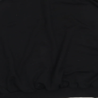 SheIn Womens Black  Polyester Henley Sweatshirt Size L