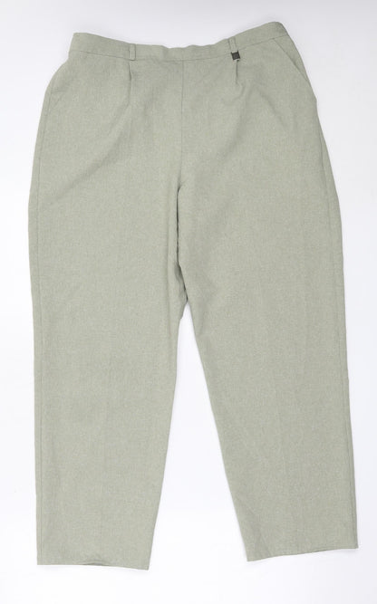 Classic Womens Green  Polyester Trousers  Size 18 L26.5 in Regular