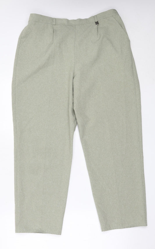 Classic Womens Green  Polyester Trousers  Size 18 L26.5 in Regular
