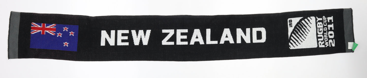 Preworn Mens Black  Acrylic Scarf  One Size   - rugby world cup new zealand