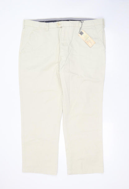 Samuel Windsor Womens Beige  Cotton Chino Trousers Size 42 in L29 in Regular Zip