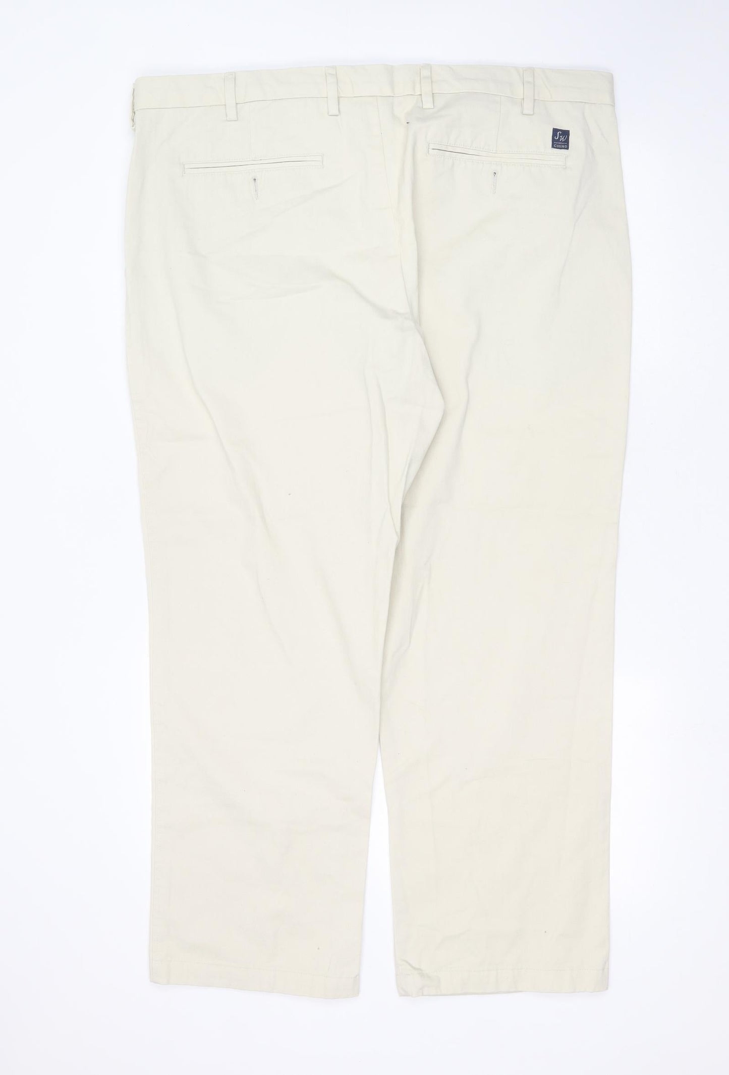 Samuel Windsor Womens Beige  Cotton Chino Trousers Size 42 in L29 in Regular Zip