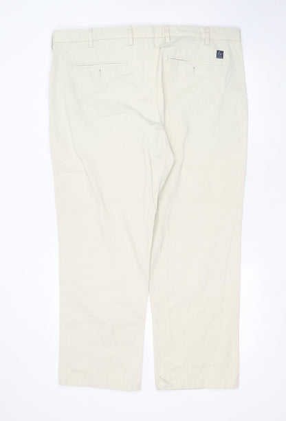 Samuel Windsor Womens Beige  Cotton Chino Trousers Size 42 in L29 in Regular Zip