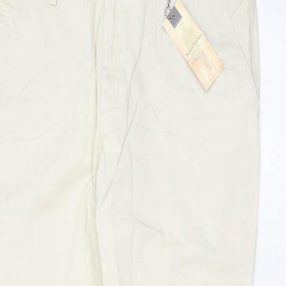 Samuel Windsor Womens Beige  Cotton Chino Trousers Size 42 in L29 in Regular Zip