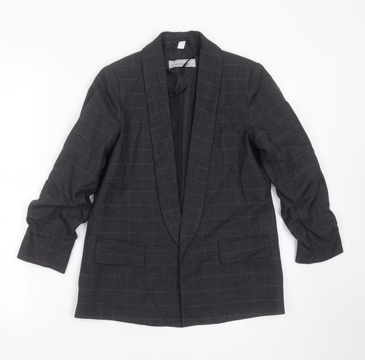 Dorothy Perkins Womens Grey Check Polyester Jacket Blazer Size 4