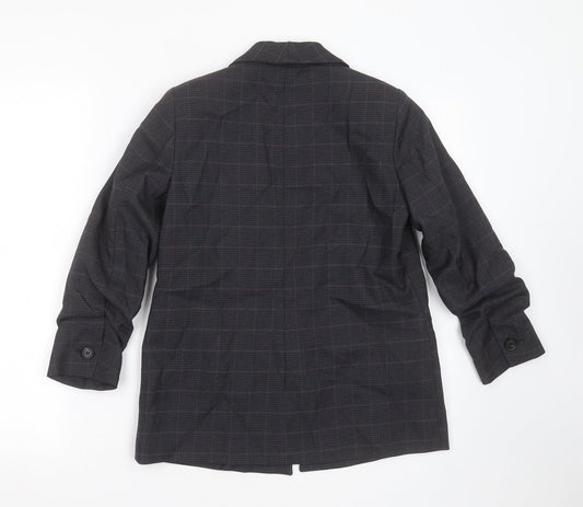 Dorothy Perkins Womens Grey Check Polyester Jacket Blazer Size 4