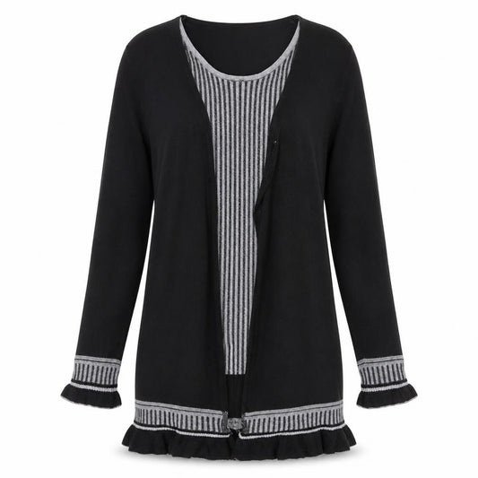Womens UK Size L Sarah Dunnway Black Cardigan Jumper