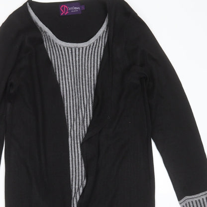 Womens UK Size L Sarah Dunnway Black Cardigan Jumper
