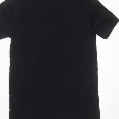 Womens UK Size S Canvas Black Basic T-Shirt