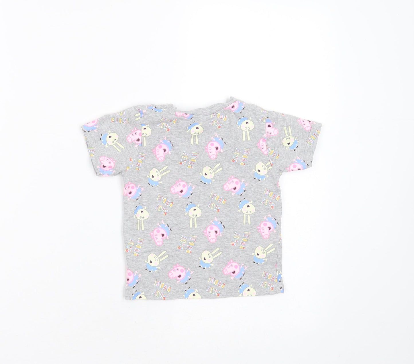 Primark Baby Grey  Cotton Basic T-Shirt Size 12-18 Months Round Neck  - peppa pig