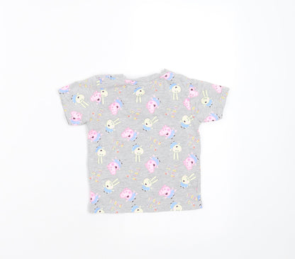Primark Baby Grey  Cotton Basic T-Shirt Size 12-18 Months Round Neck  - peppa pig