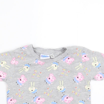 Primark Baby Grey  Cotton Basic T-Shirt Size 12-18 Months Round Neck  - peppa pig