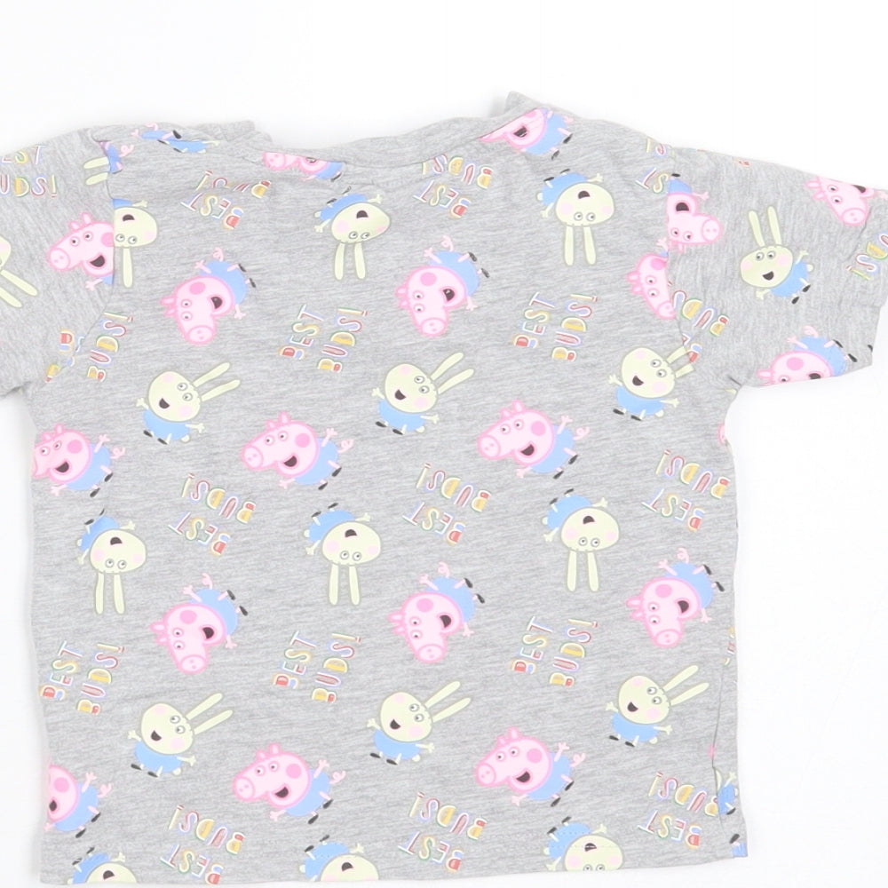 Primark Baby Grey  Cotton Basic T-Shirt Size 12-18 Months Round Neck  - peppa pig