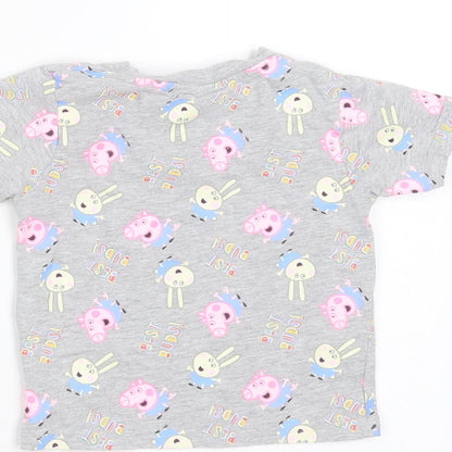 Primark Baby Grey  Cotton Basic T-Shirt Size 12-18 Months Round Neck  - peppa pig