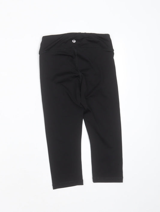90 Degree Girls Black  Polyester Capri Trousers Size 7-8 Years  Extra-Slim  - active wear